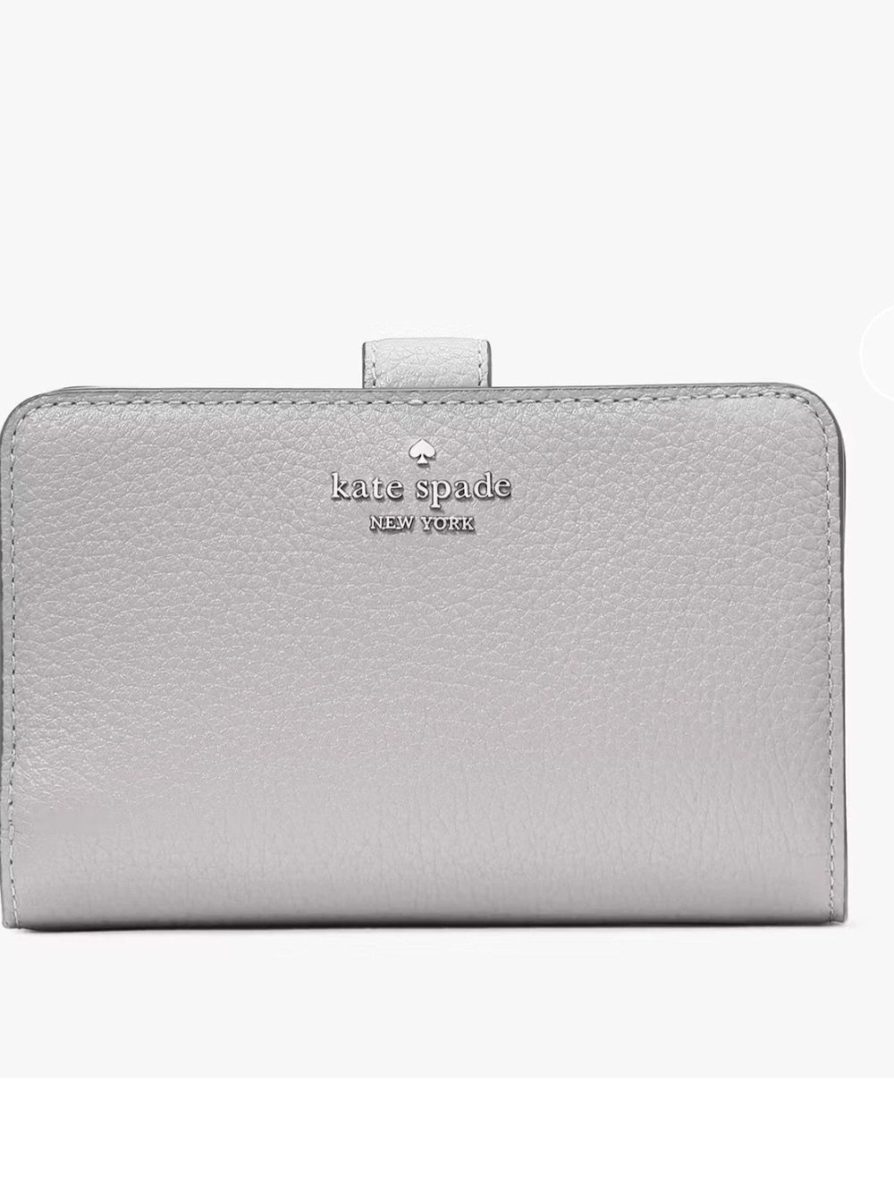 Kate Spade Pebbled Leather Wallet in Light Grey